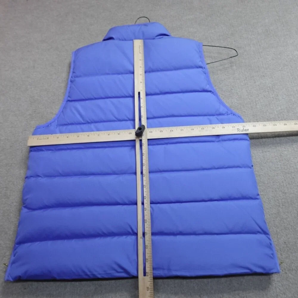 J.Crew Womens Vest Large Blue Solid Down Filled Full Zip Mountain Puffer Quilted - Picture 7 of 9
